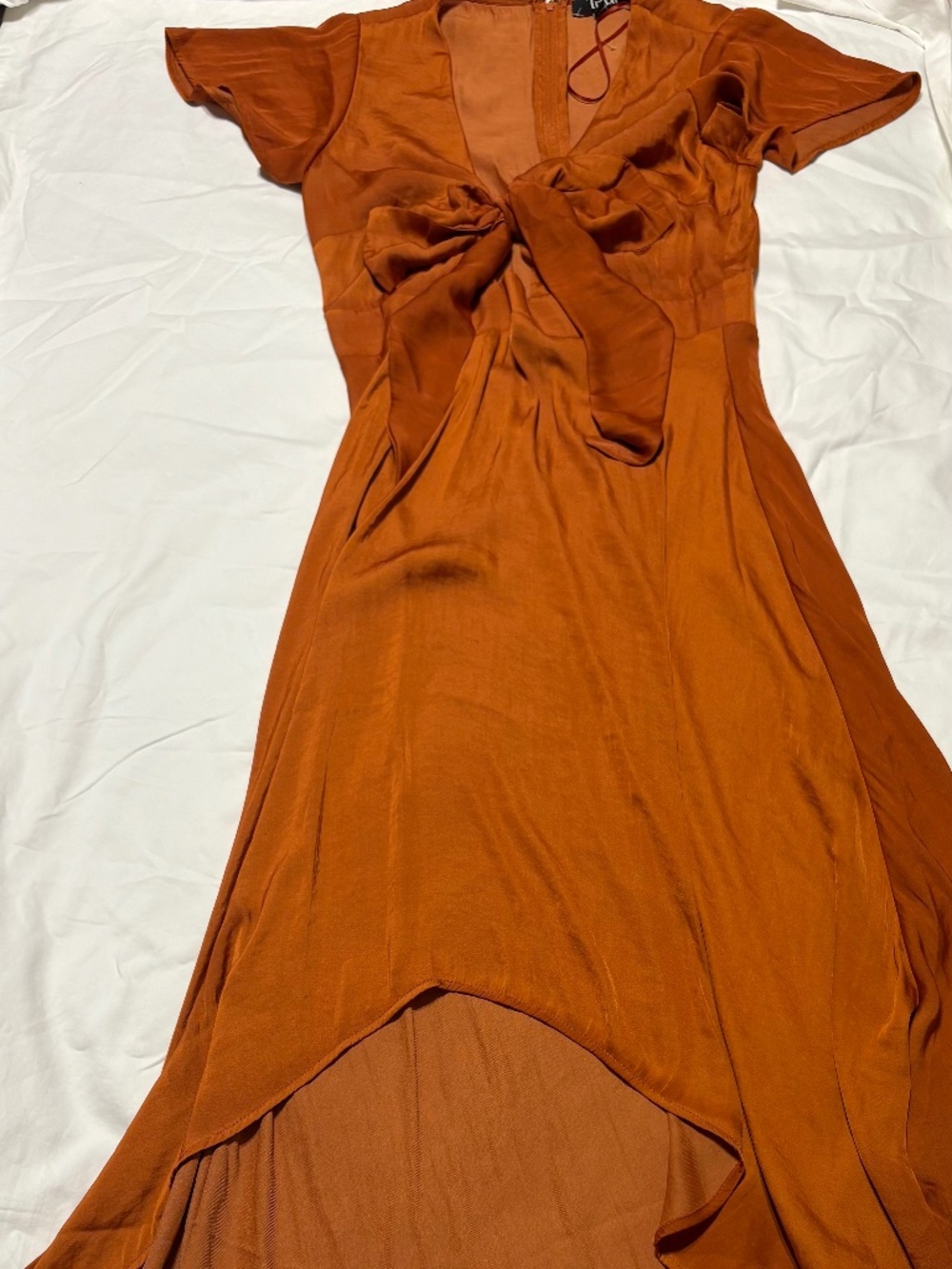 Vintage 2007 Trixxi Burnt Orange High-Low Tie Dress (M)
